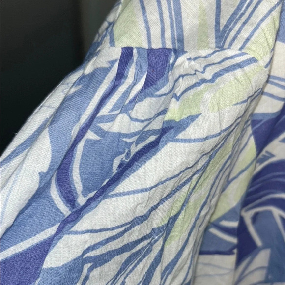 a.n.a Blue and White 3/4 Sleeve Boxy Blouse with Bib Collar - Picture 12 of 12